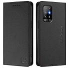 For OPPO A94 5G RC01 Dual-Folded Magnetic Suction RFID Leather Phone Case(Black) - 2