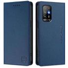 For OPPO A94 5G RC01 Dual-Folded Magnetic Suction RFID Leather Phone Case(Dark Blue) - 2
