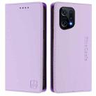 For OPPO Find X5 RC01 Dual-Folded Magnetic Suction RFID Leather Phone Case(Light Purple) - 2