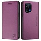 For OPPO Find X5 RC01 Dual-Folded Magnetic Suction RFID Leather Phone Case(Violet) - 2