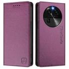 For OPPO Find X6 RC01 Dual-Folded Magnetic Suction RFID Leather Phone Case(Violet) - 2