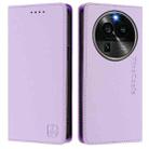 For OPPO Find X6 Pro RC01 Dual-Folded Magnetic Suction RFID Leather Phone Case(Light Purple) - 2