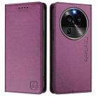 For OPPO Find X6 Pro RC01 Dual-Folded Magnetic Suction RFID Leather Phone Case(Violet) - 2