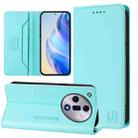 For OPPO Find X7 RC01 Dual-Folded Magnetic Suction RFID Leather Phone Case(Mint Green) - 1