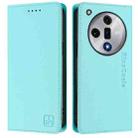 For OPPO Find X7 RC01 Dual-Folded Magnetic Suction RFID Leather Phone Case(Mint Green) - 2