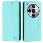 For OPPO Find X7 Ultra RC01 Dual-Folded Magnetic Suction RFID Leather Phone Case(Mint Green) - 2