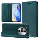 For OPPO Find X7 Ultra RC01 Dual-Folded Magnetic Suction RFID Leather Phone Case(Dark Green) - 1