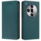 For OPPO Find X7 Ultra RC01 Dual-Folded Magnetic Suction RFID Leather Phone Case(Dark Green) - 2