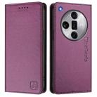 For OPPO Find X7 Ultra RC01 Dual-Folded Magnetic Suction RFID Leather Phone Case(Violet) - 2