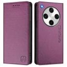 For OPPO Find X8 Pro RC01 Dual-Folded Magnetic Suction RFID Leather Phone Case(Violet) - 2