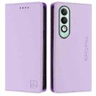 For OPPO K12x 5G Global RC01 Dual-Folded Magnetic Suction RFID Leather Phone Case(Light Purple) - 2