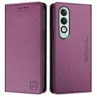 For OPPO K12x 5G Global RC01 Dual-Folded Magnetic Suction RFID Leather Phone Case(Violet) - 2