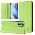 For OPPO Reno5 5G / 4G / Find X3 Lite RC01 Dual-Folded Magnetic Suction RFID Leather Phone Case(Grass Green) - 1