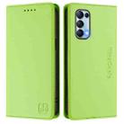 For OPPO Reno5 5G / 4G / Find X3 Lite RC01 Dual-Folded Magnetic Suction RFID Leather Phone Case(Grass Green) - 2
