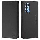 For OPPO Reno5 5G / 4G / Find X3 Lite RC01 Dual-Folded Magnetic Suction RFID Leather Phone Case(Black) - 2