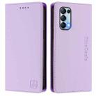 For OPPO Reno5 5G / 4G / Find X3 Lite RC01 Dual-Folded Magnetic Suction RFID Leather Phone Case(Light Purple) - 2