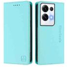 For OPPO Reno8 Pro 5G Global RC01 Dual-Folded Magnetic Suction RFID Leather Phone Case(Mint Green) - 2