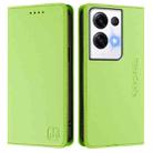 For OPPO Reno8 Pro 5G Global RC01 Dual-Folded Magnetic Suction RFID Leather Phone Case(Grass Green) - 2