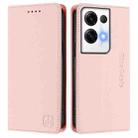 For OPPO Reno8 Pro 5G Global RC01 Dual-Folded Magnetic Suction RFID Leather Phone Case(Pink) - 2