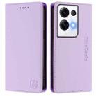 For OPPO Reno8 Pro 5G Global RC01 Dual-Folded Magnetic Suction RFID Leather Phone Case(Light Purple) - 2