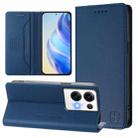 For OPPO Reno8 Pro 5G Global RC01 Dual-Folded Magnetic Suction RFID Leather Phone Case(Dark Blue) - 1