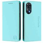 For OPPO Reno8 T 4G RC01 Dual-Folded Magnetic Suction RFID Leather Phone Case(Mint Green) - 2