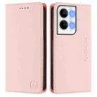 For OPPO Reno9 5G / Reno9 Pro 5G RC01 Dual-Folded Magnetic Suction RFID Leather Phone Case(Pink) - 2