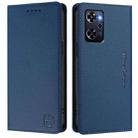 For OPPO Reno9 A RC01 Dual-Folded Magnetic Suction RFID Leather Phone Case(Dark Blue) - 2