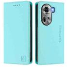 For OPPO Reno11 5G Global RC01 Dual-Folded Magnetic Suction RFID Leather Phone Case(Mint Green) - 2