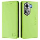 For OPPO Reno11 5G Global RC01 Dual-Folded Magnetic Suction RFID Leather Phone Case(Grass Green) - 2