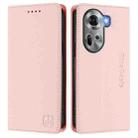 For OPPO Reno11 5G Global RC01 Dual-Folded Magnetic Suction RFID Leather Phone Case(Pink) - 2