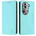 For OPPO Reno11 Pro 5G Global RC01 Dual-Folded Magnetic Suction RFID Leather Phone Case(Mint Green) - 2