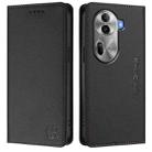 For OPPO Reno11 Pro 5G Global RC01 Dual-Folded Magnetic Suction RFID Leather Phone Case(Black) - 2