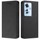 For OPPO Reno11 F 5G Global RC01 Dual-Folded Magnetic Suction RFID Leather Phone Case(Black) - 2