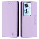 For OPPO Reno11 F 5G Global RC01 Dual-Folded Magnetic Suction RFID Leather Phone Case(Light Purple) - 2