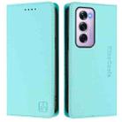 For OPPO Reno12 Pro 5G Global RC01 Dual-Folded Magnetic Suction RFID Leather Phone Case(Mint Green) - 2
