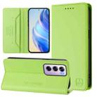 For OPPO Reno12 Pro 5G Global RC01 Dual-Folded Magnetic Suction RFID Leather Phone Case(Grass Green) - 1