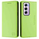 For OPPO Reno12 Pro 5G Global RC01 Dual-Folded Magnetic Suction RFID Leather Phone Case(Grass Green) - 2