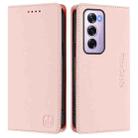For OPPO Reno12 Pro 5G Global RC01 Dual-Folded Magnetic Suction RFID Leather Phone Case(Pink) - 2