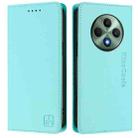 For OPPO Reno12 F 5G / 4G Global RC01 Dual-Folded Magnetic Suction RFID Leather Phone Case(Mint Green) - 2