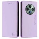 For OPPO Reno12 F 5G / 4G Global RC01 Dual-Folded Magnetic Suction RFID Leather Phone Case(Light Purple) - 2