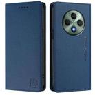 For OPPO Reno12 F 5G / 4G Global RC01 Dual-Folded Magnetic Suction RFID Leather Phone Case(Dark Blue) - 2