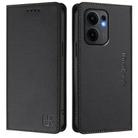 For OPPO Reno13 F 5G RC01 Dual-Folded Magnetic Suction RFID Leather Phone Case(Black) - 2