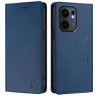 For OPPO Reno13 F 5G RC01 Dual-Folded Magnetic Suction RFID Leather Phone Case(Dark Blue) - 2