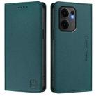 For OPPO Reno13 F 5G RC01 Dual-Folded Magnetic Suction RFID Leather Phone Case(Dark Green) - 2