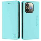 For OPPO A5 Pro 5G Global RC01 Dual-Folded Magnetic Suction RFID Leather Phone Case(Mint Green) - 2