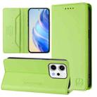 For OPPO Reno14 5G Global RC01 Dual-Folded Magnetic Suction RFID Leather Phone Case(Grass Green) - 1