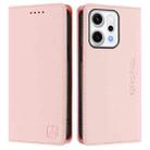 For OPPO Reno14 5G Global RC01 Dual-Folded Magnetic Suction RFID Leather Phone Case(Pink) - 2