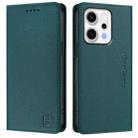 For OPPO Reno14 5G Global RC01 Dual-Folded Magnetic Suction RFID Leather Phone Case(Dark Green) - 2
