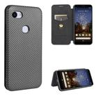 For Google Pixel 3a XL Carbon Fiber Texture Horizontal Flip TPU + PC + PU Leather Case with Card Slot(Black) - 1